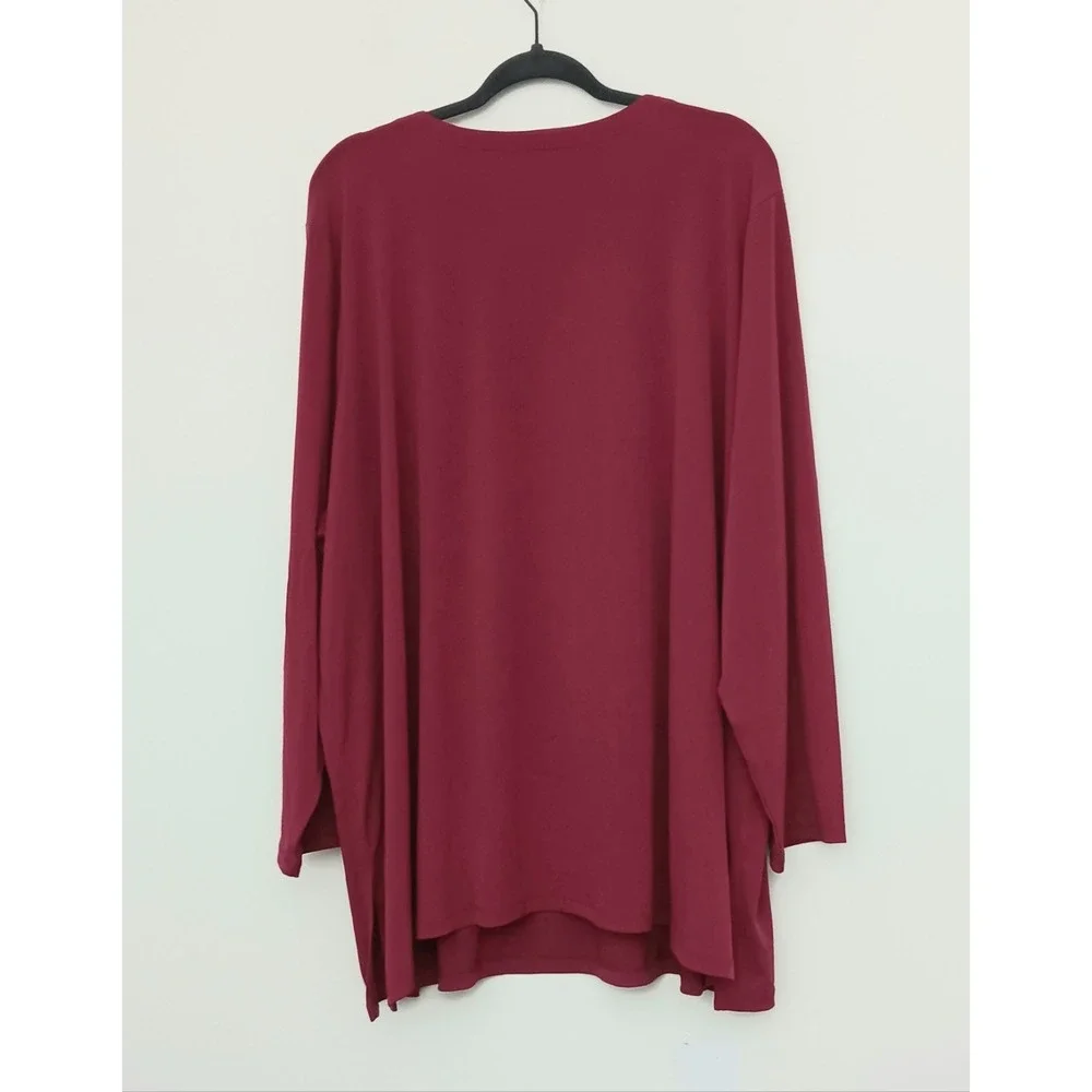 Susan Graver Tunic Top Women's Size 5XP Petite Modern Essentials Hot Pink